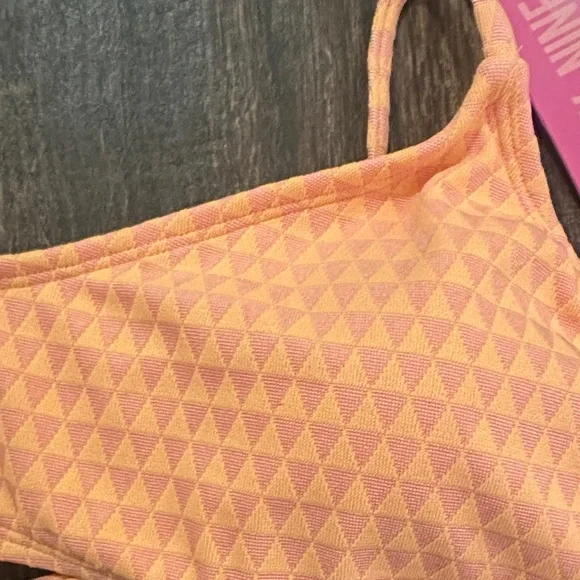 NWT Orange Triangle Bikini Top Bralette Adjustable Straps Size Large - Picture 6 of 6
